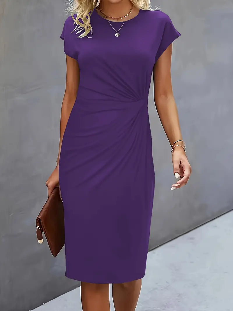 Robe Midi Femme Moulante Chic - Marine