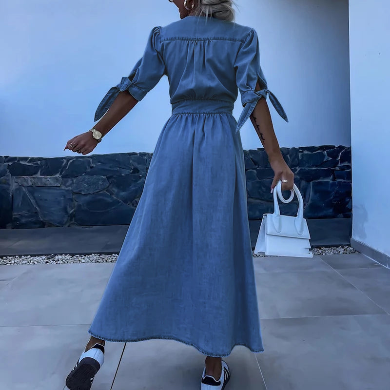 Angélique – Robe en denim avec une coupe chic et intemporelle