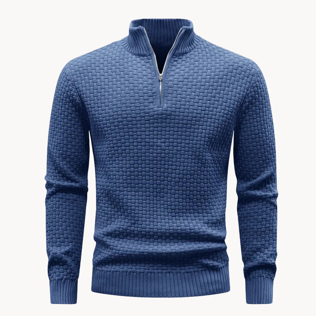 Antoine - Pull Élégant Col Montant Zippé
