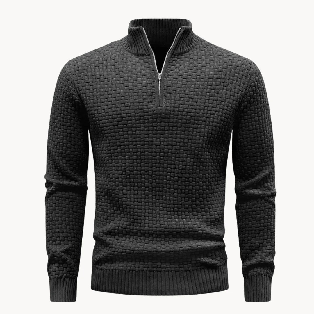 Antoine - Pull Élégant Col Montant Zippé