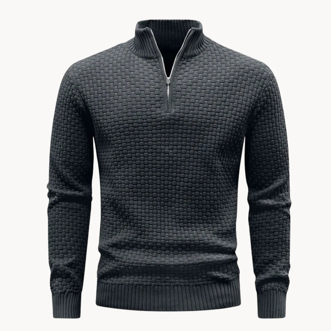 Antoine - Pull Élégant Col Montant Zippé