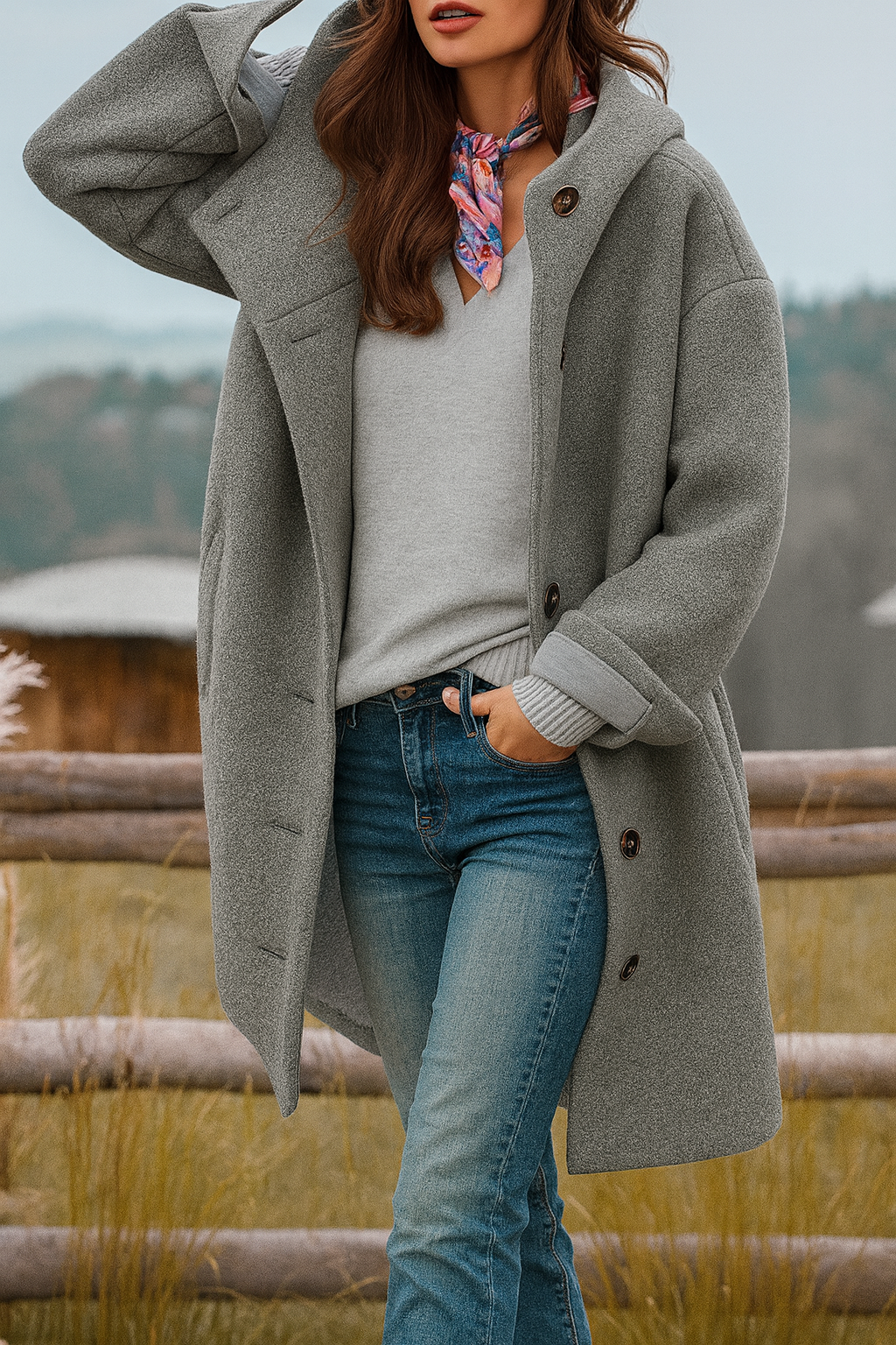 Florence | Manteau Féminin Long à Capuche