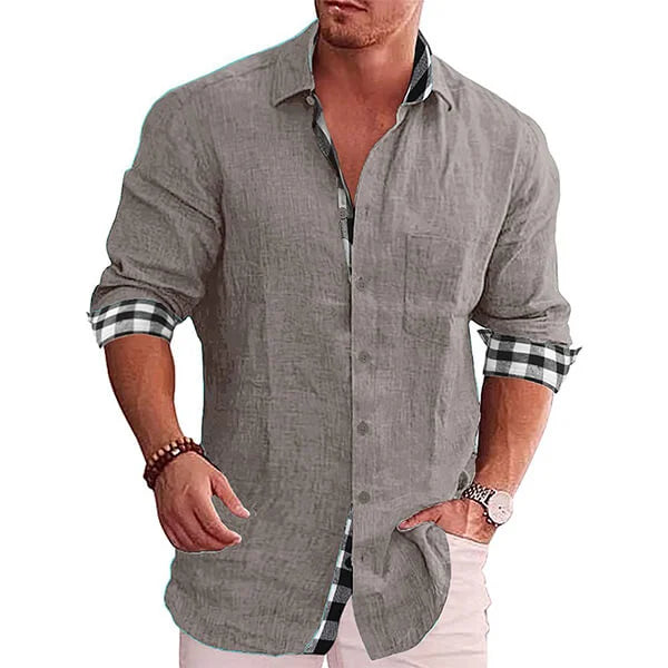 Lucas - Chemise Lin Élégante Manches Longues Homme