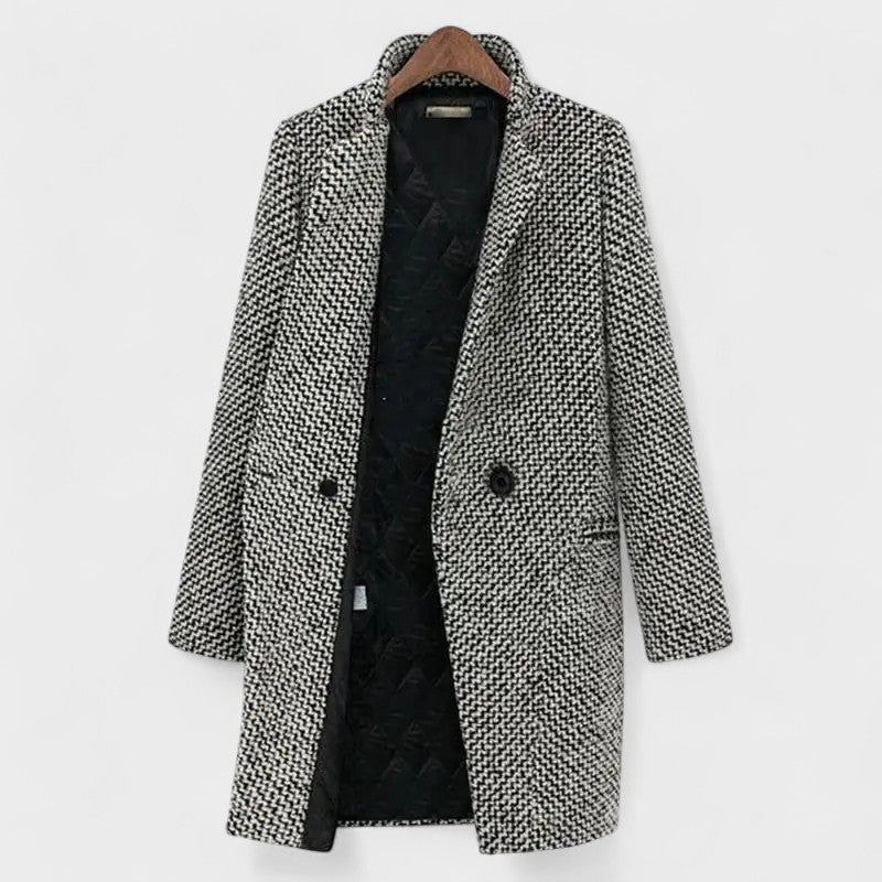 Laurence | Manteau Chic Pied-de-Poule Croisé