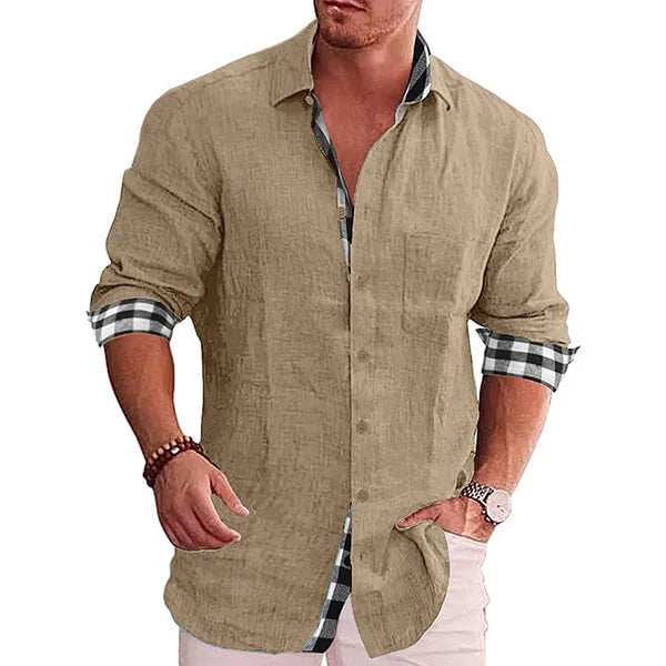 Lucas - Chemise Lin Élégante Manches Longues Homme