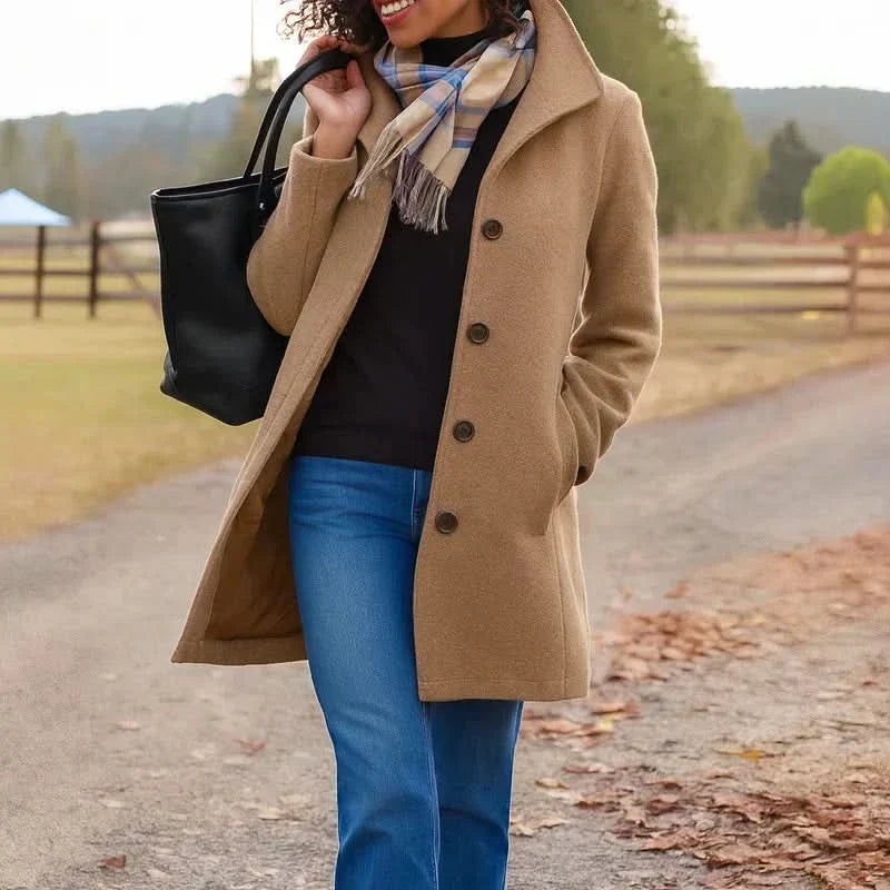 Chantal | Manteau Élégant Mi-Long Chaud