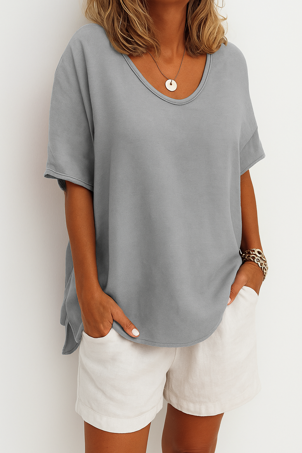 Blouse Femme Oversize Manches Courtes - Camille