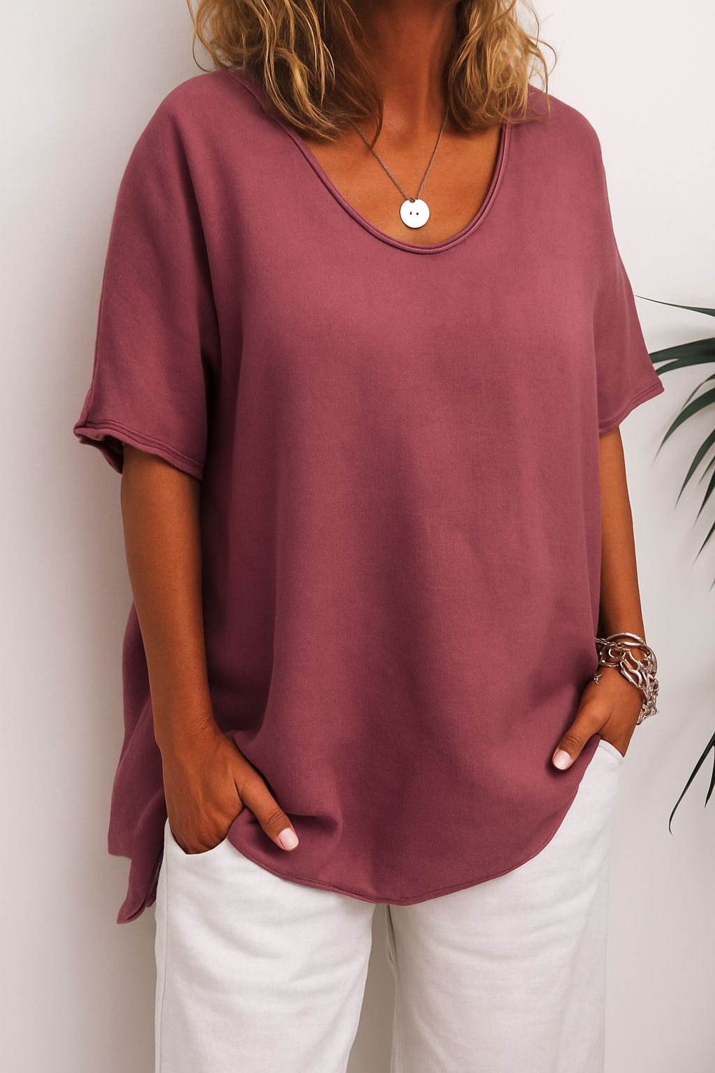 Blouse Femme Oversize Manches Courtes - Camille