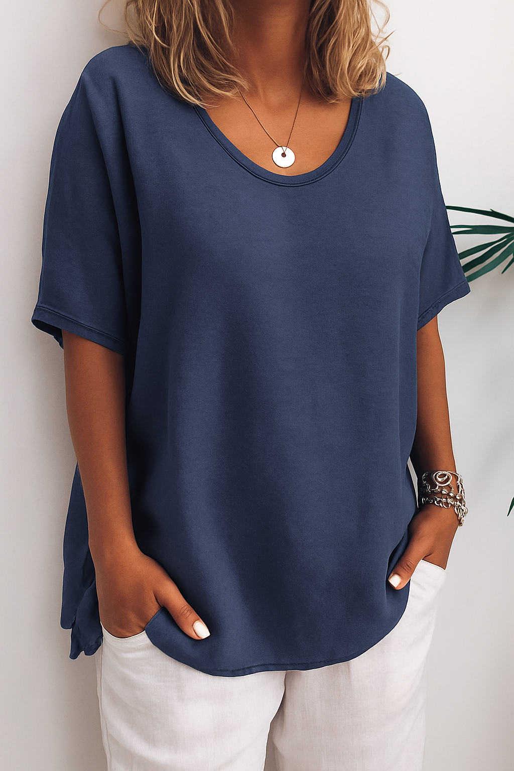 Blouse Femme Oversize Manches Courtes - Camille