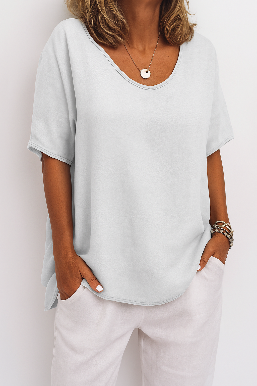 Blouse Femme Oversize Manches Courtes - Camille