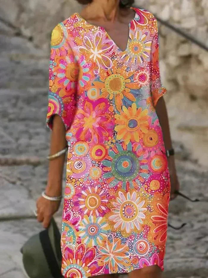 Robe Midi Femme Fleurie Légère - Sophie
