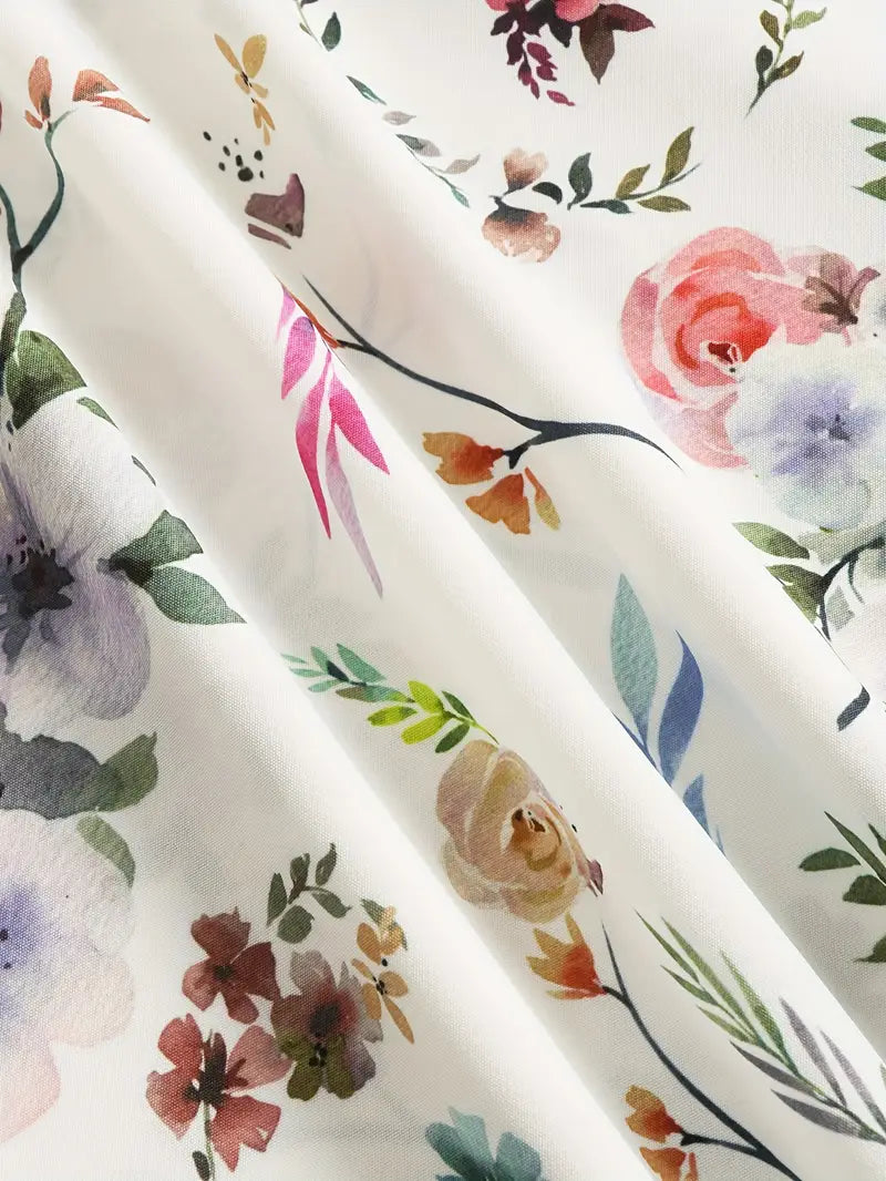 Adèle - Blouse Fleurie Sans Manches Élégante Femme