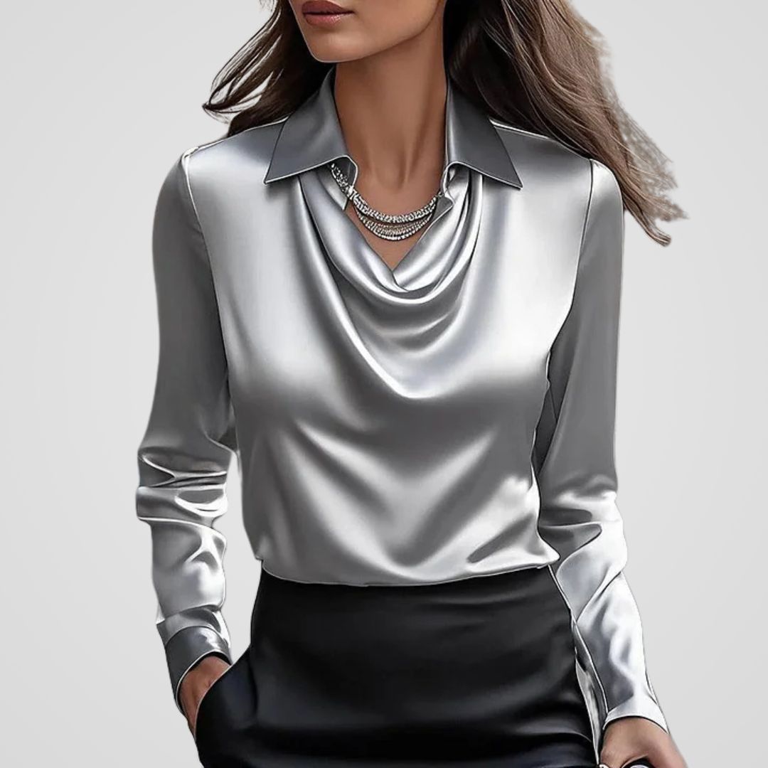 Chemise Femme En Satin Manches Longues - Margaux