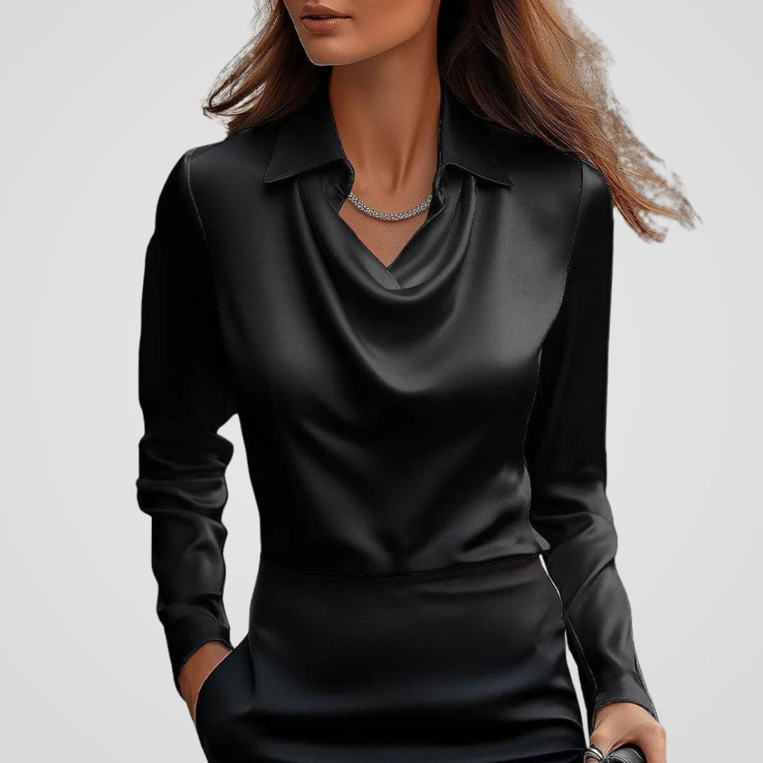 Chemise Femme En Satin Manches Longues - Margaux