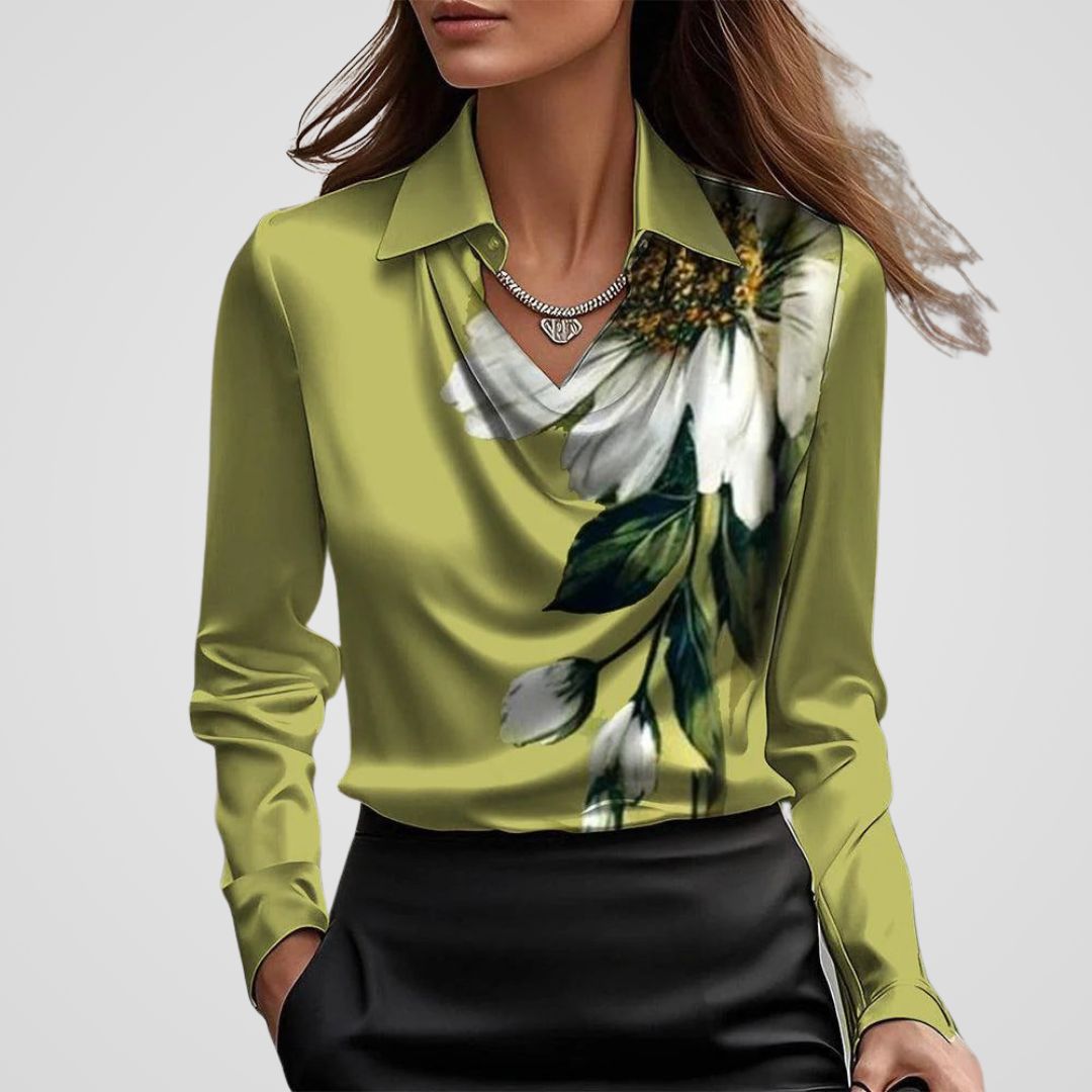 Chemise Femme En Satin Manches Longues - Margaux