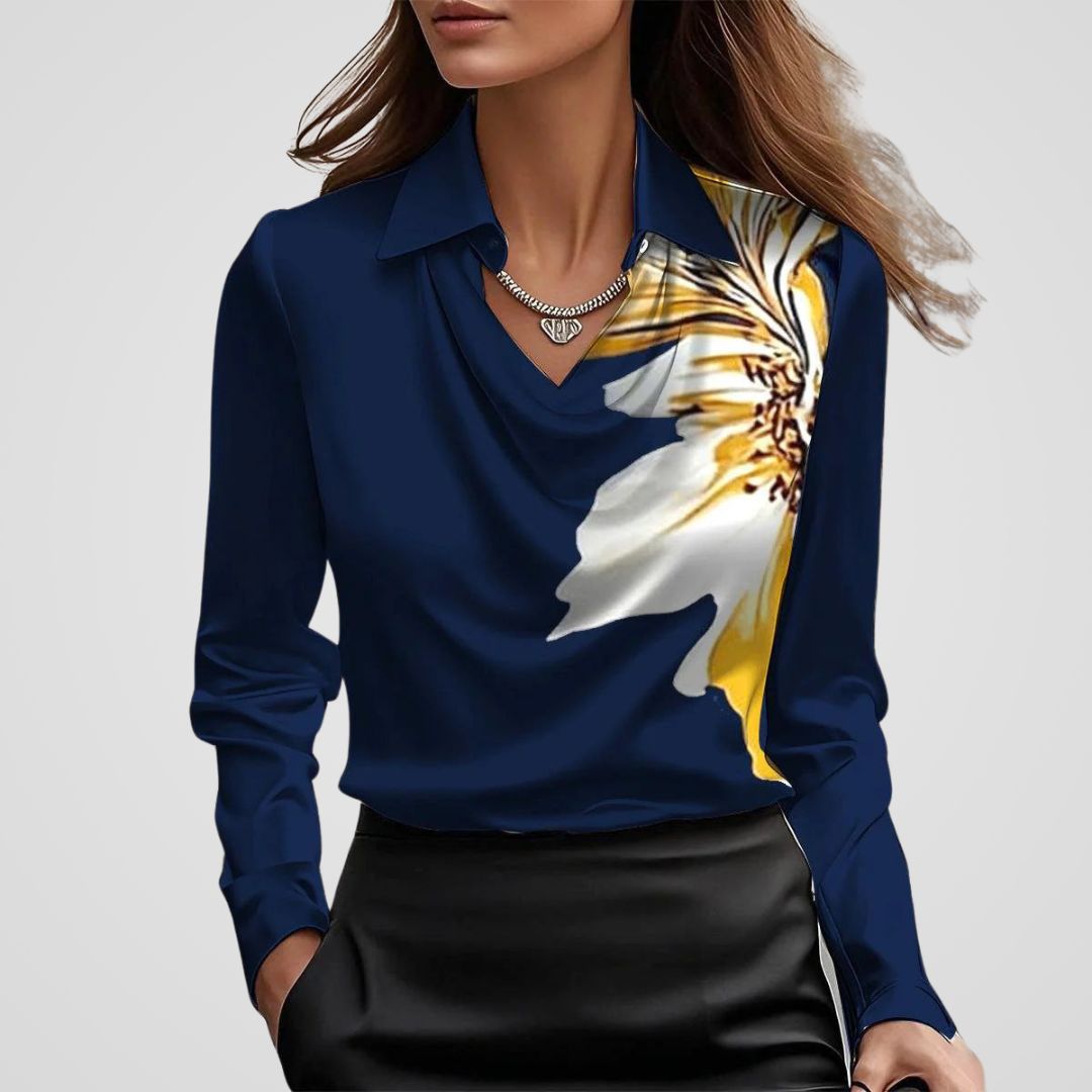 Chemise Femme En Satin Manches Longues - Margaux