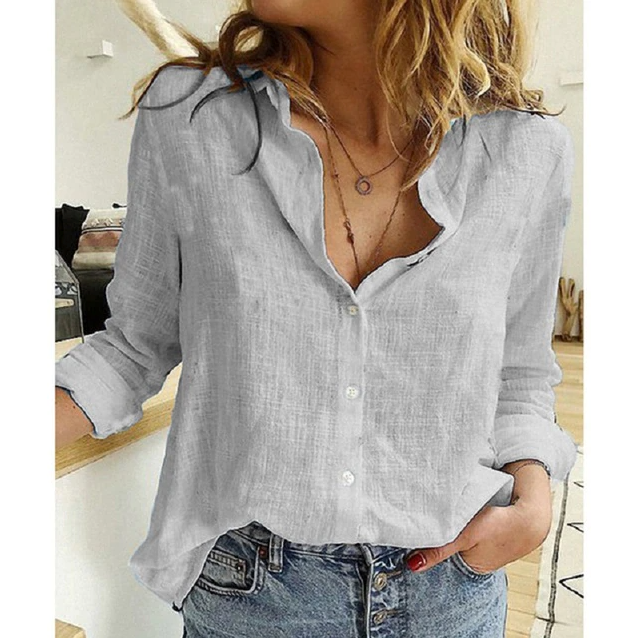 Margaux - Blouse Lin Légère Manches Longues Femme
