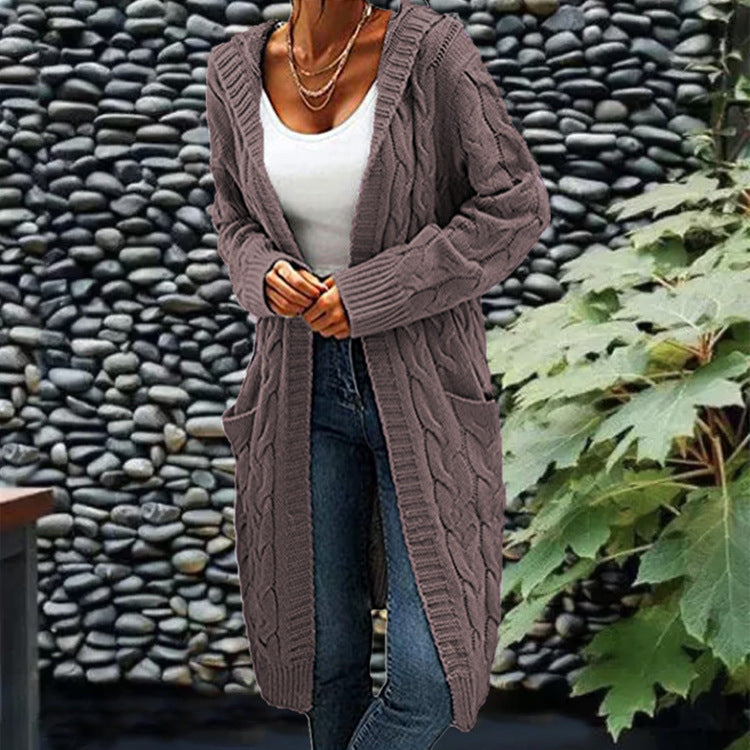 Aurélie - Cardigan Élégant Maxi Torsadé