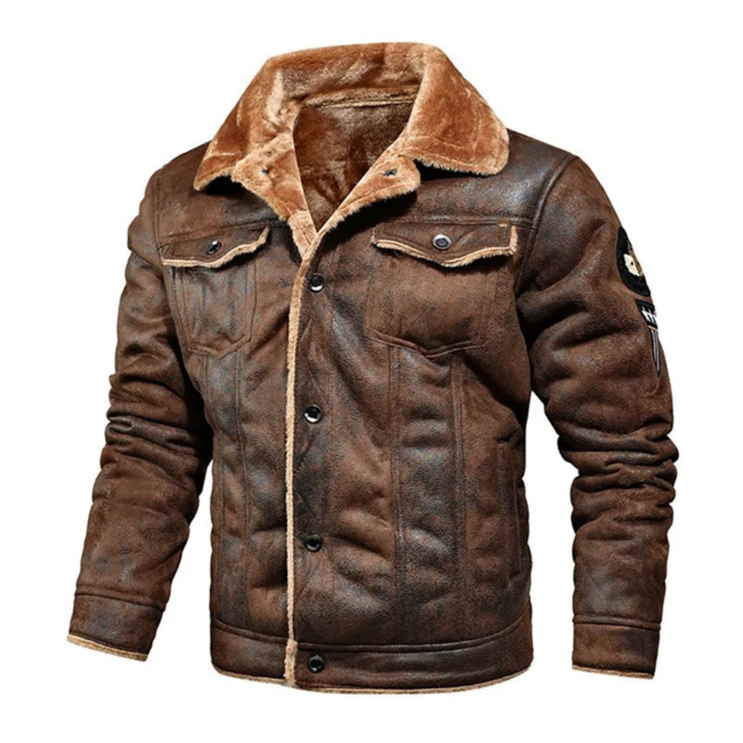 Sébastien - Veste Intemporelle Aviateur Col Fourrure