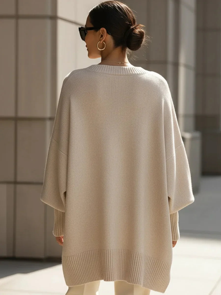 Sylvie - Pull Flatteur Oversize Asymétrique