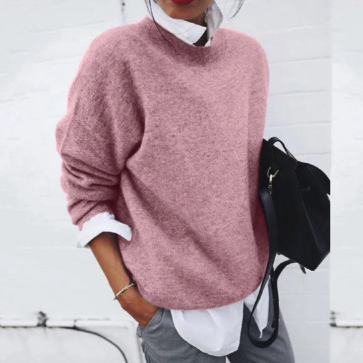 Camille - Pull Élégant Oversize Col Montant