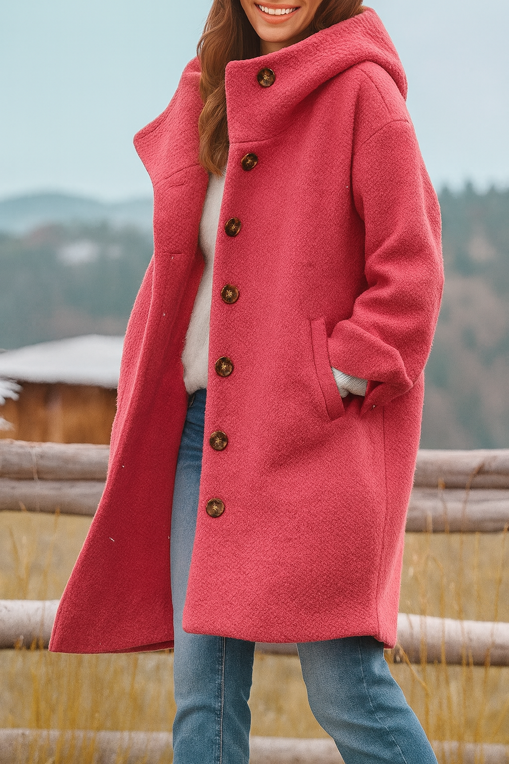 Florence | Manteau Féminin Long à Capuche