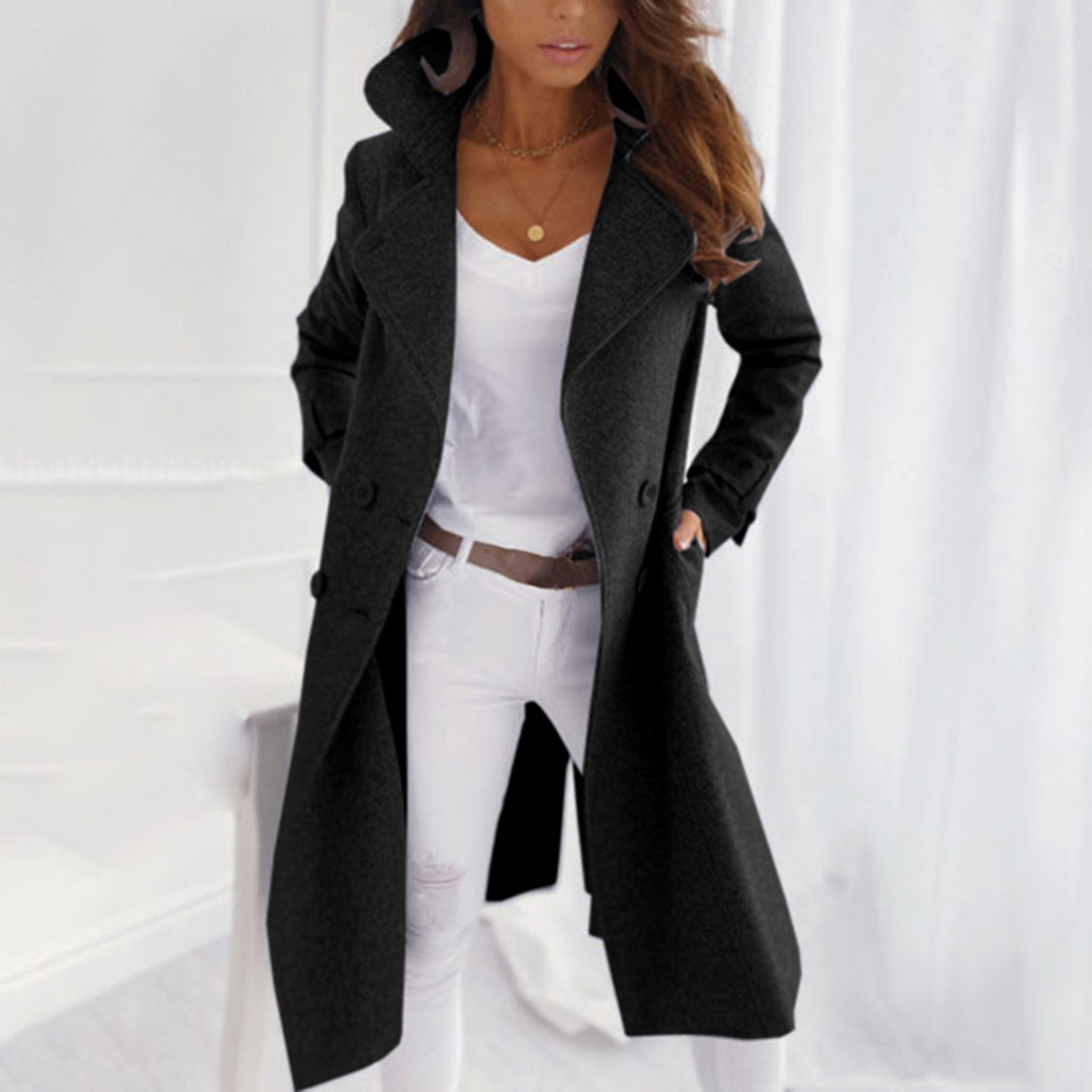 Michèle - Manteau Élégant Laine Ceinturé