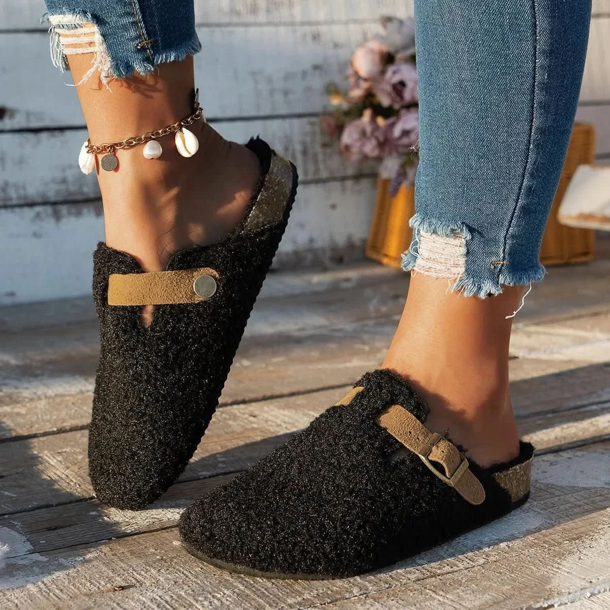 Odille - Chaussons en laine confort femme