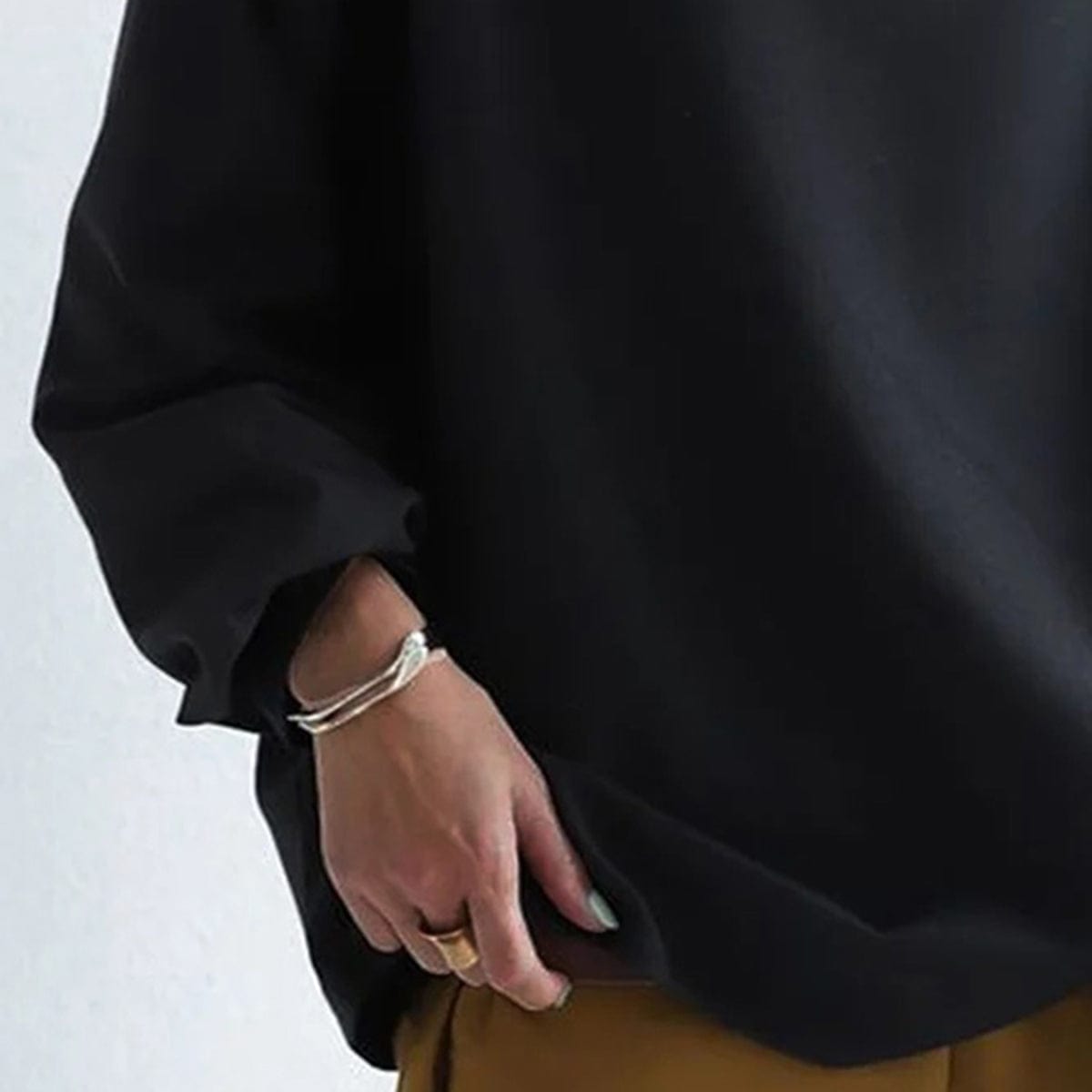 Nathalie - Blouse Élégante Oversize Col Montant