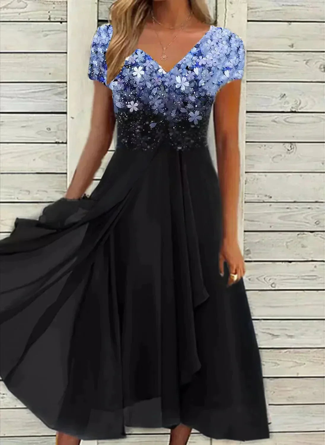 Léa - Robe Soirée Longue Florale Élégante Femme