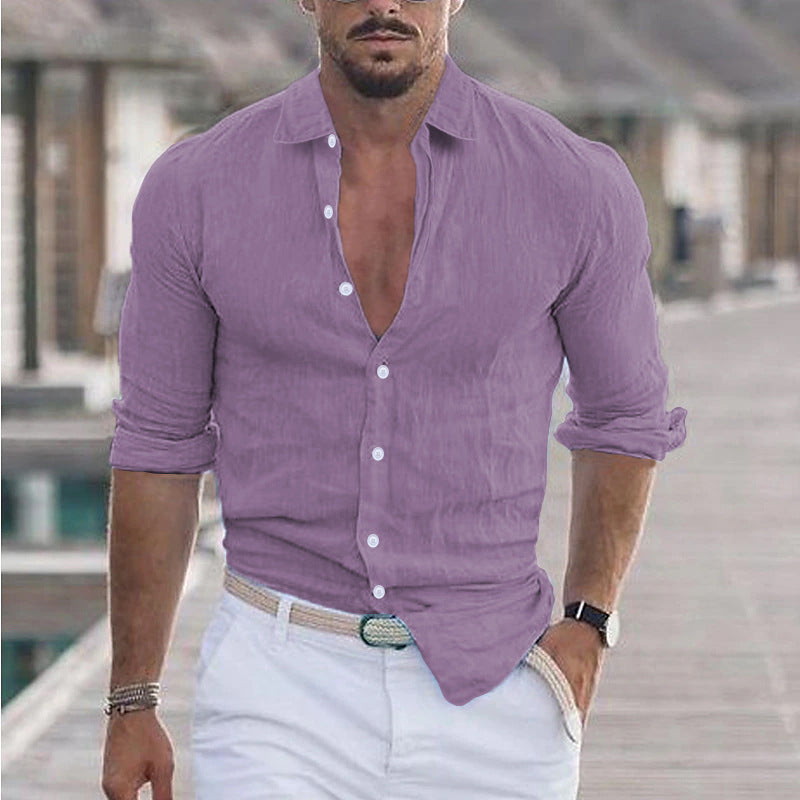 Image variante pour Sander - Chemise en lin pour hommes - Respirante - Style décontracté-31