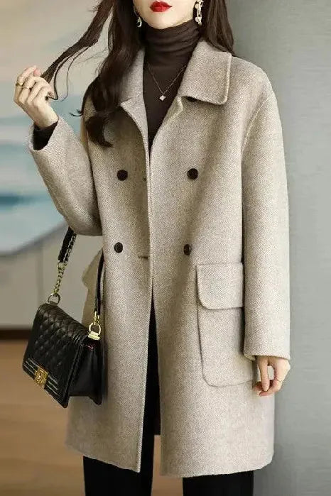 Anne | Manteau Élégant Laine Poches