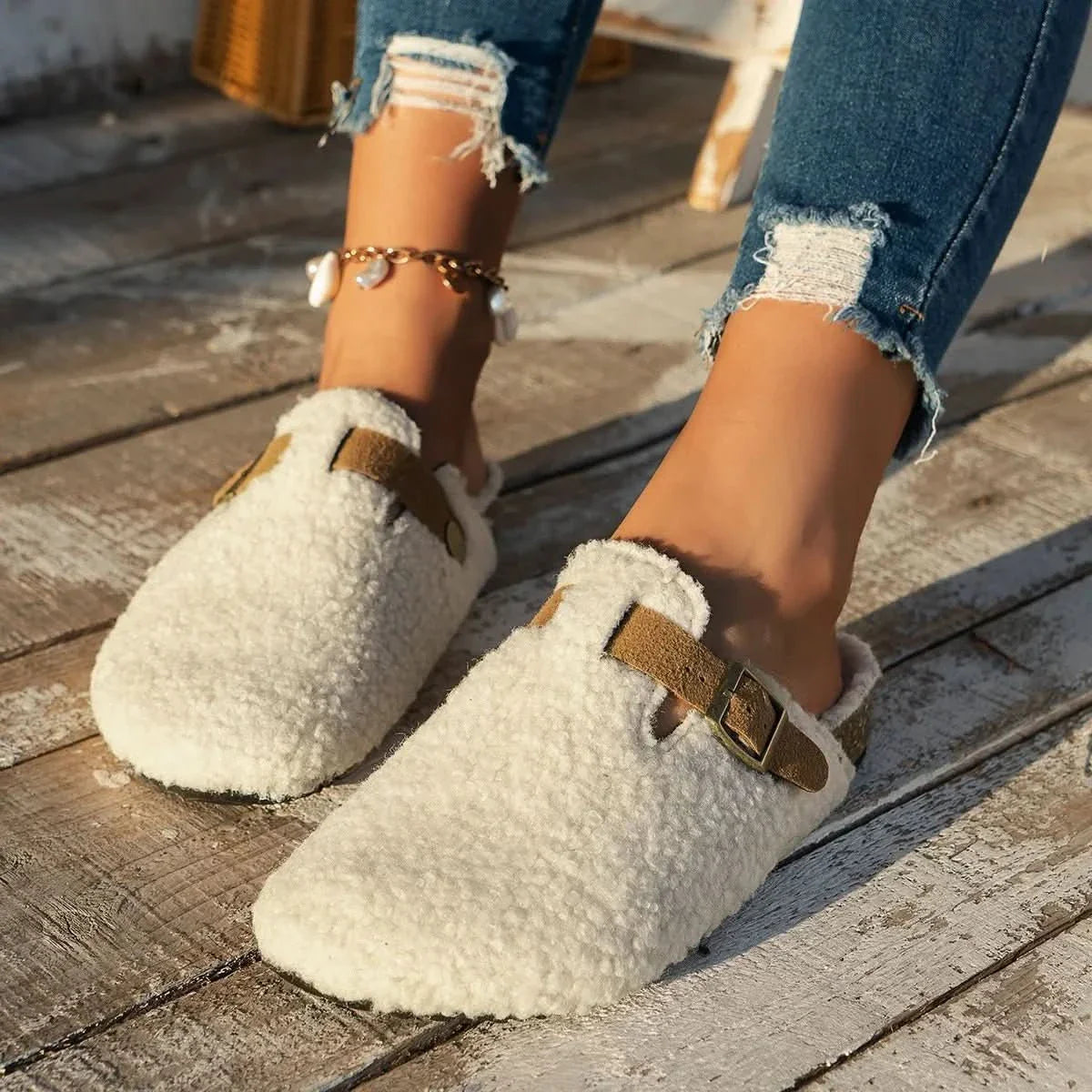 Odille - Chaussons en laine confort femme