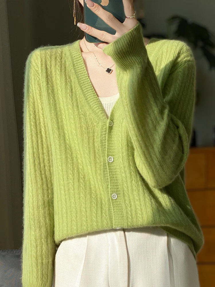 Émilie - Cardigan en Cachemire à Col en V et Pull