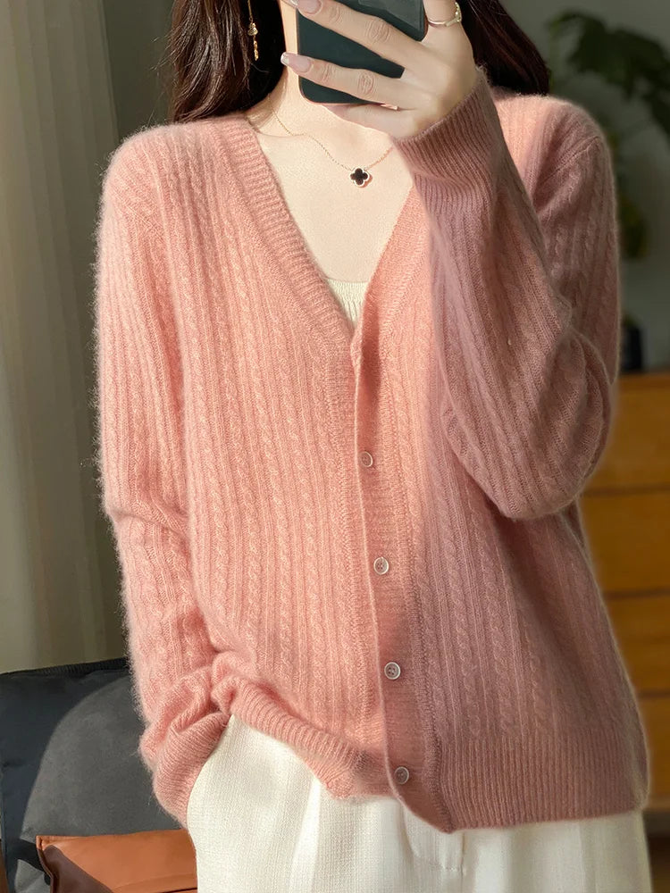 Émilie - Cardigan en Cachemire à Col en V et Pull