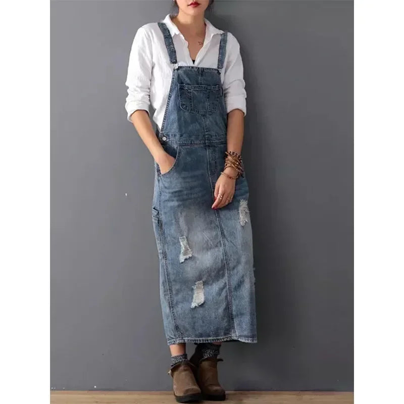 Laure - Robe Salopette Femme en Jean