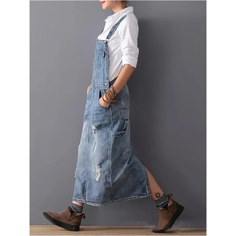 Laure - Robe Salopette Femme en Jean