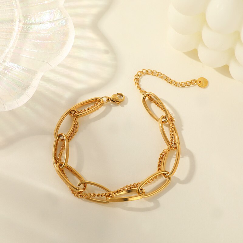 Bracelet double en or brillant