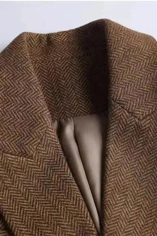 Catherine | Manteau Chic Ceinturé Boutons Dorés