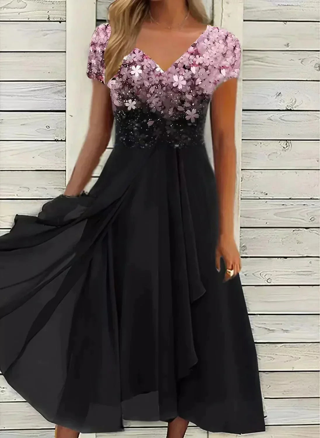 Léa - Robe Soirée Longue Florale Élégante Femme