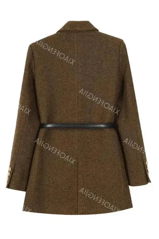 Catherine | Manteau Chic Ceinturé Boutons Dorés