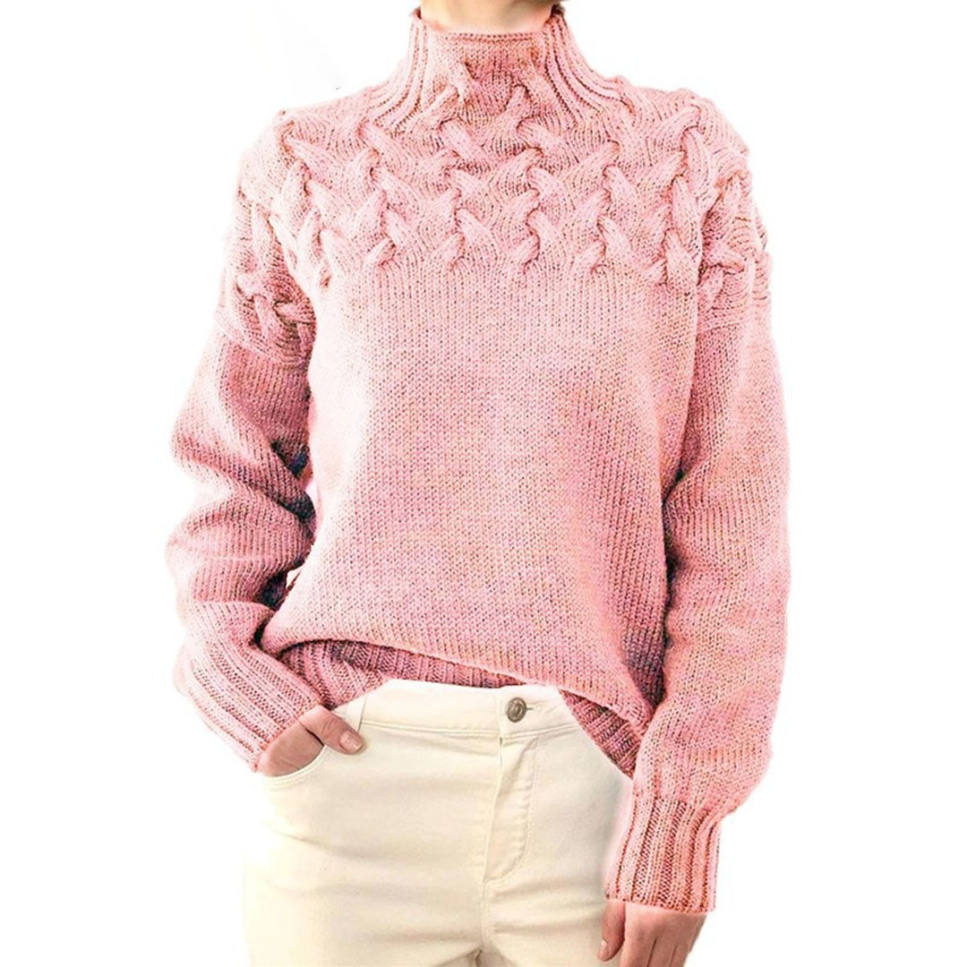 London - Pull col roulé oversized cachemire en maille pour femme