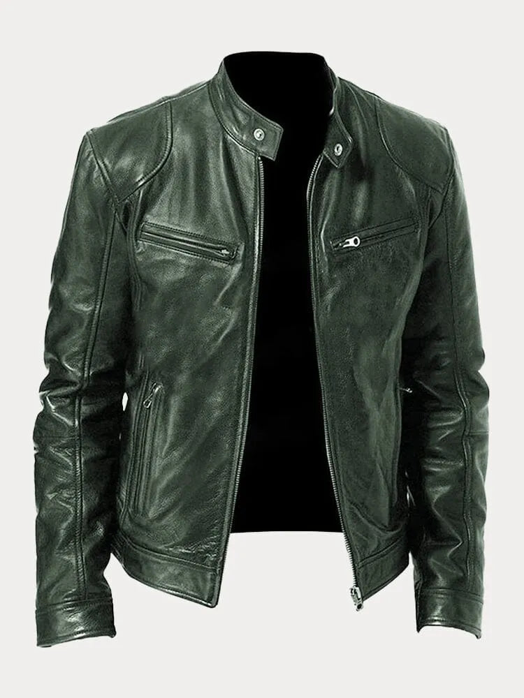 Julien - Veste Moderne Cuir Ajustée Zippée