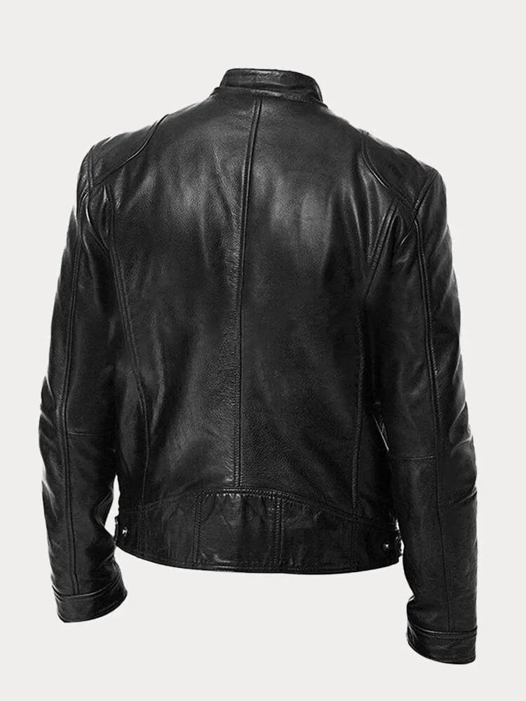 Julien - Veste Moderne Cuir Ajustée Zippée