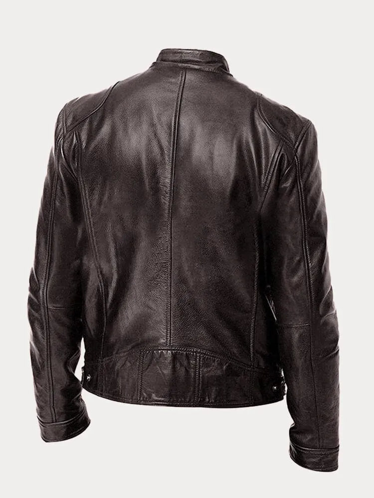 Julien - Veste Moderne Cuir Ajustée Zippée