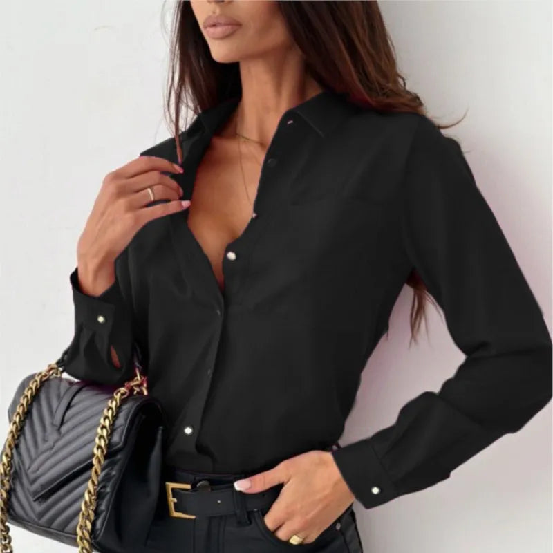 Blouse Femme En Satin Manches Longues - Anaïs