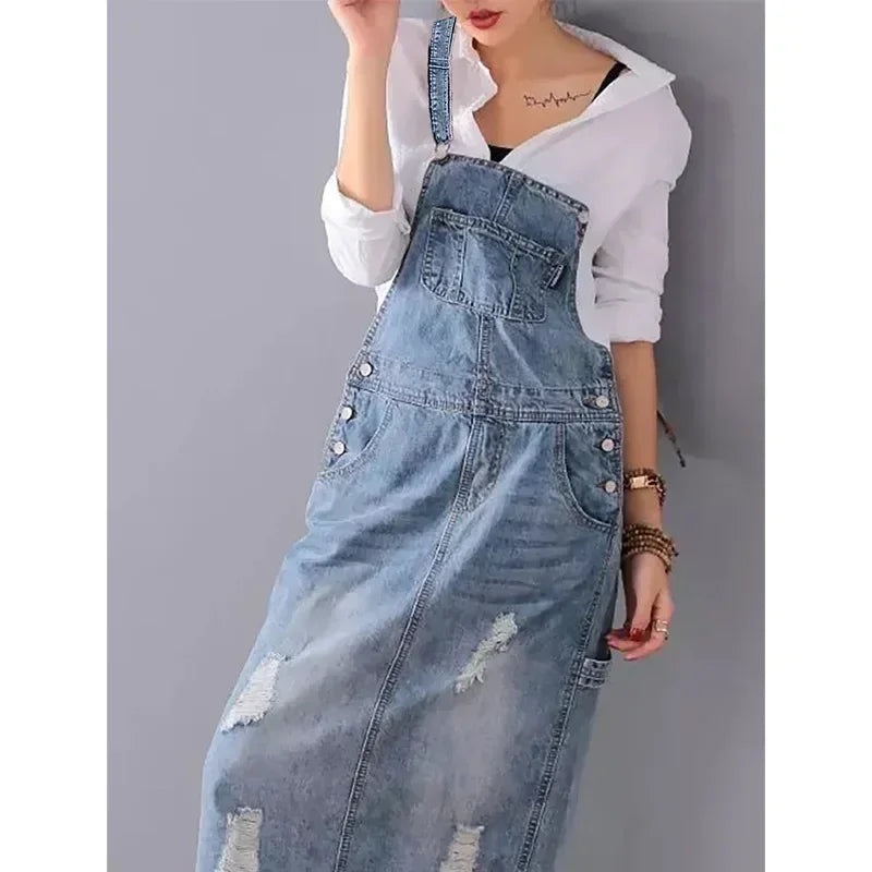 Laure - Robe Salopette Femme en Jean