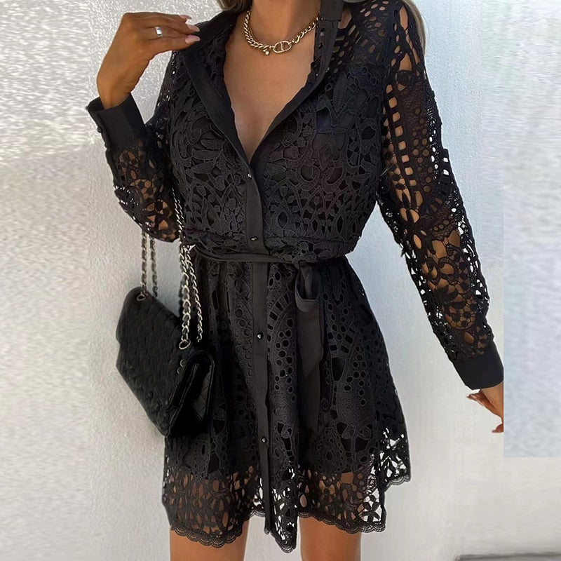 Nadia - Robe Dentelle Élégante