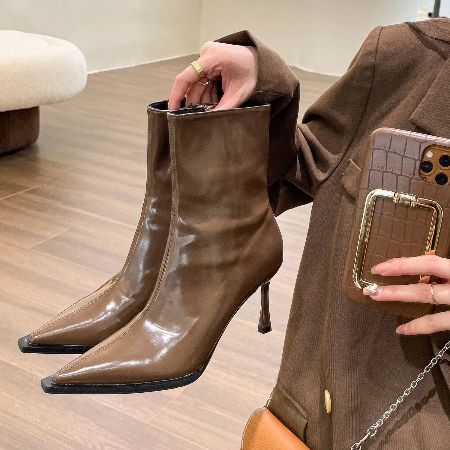 Clara – Bottes de soirée élégantes avec bout pointu pour une tenue chic