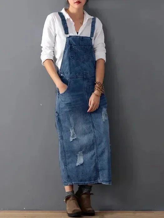 Laure - Robe Salopette Femme en Jean